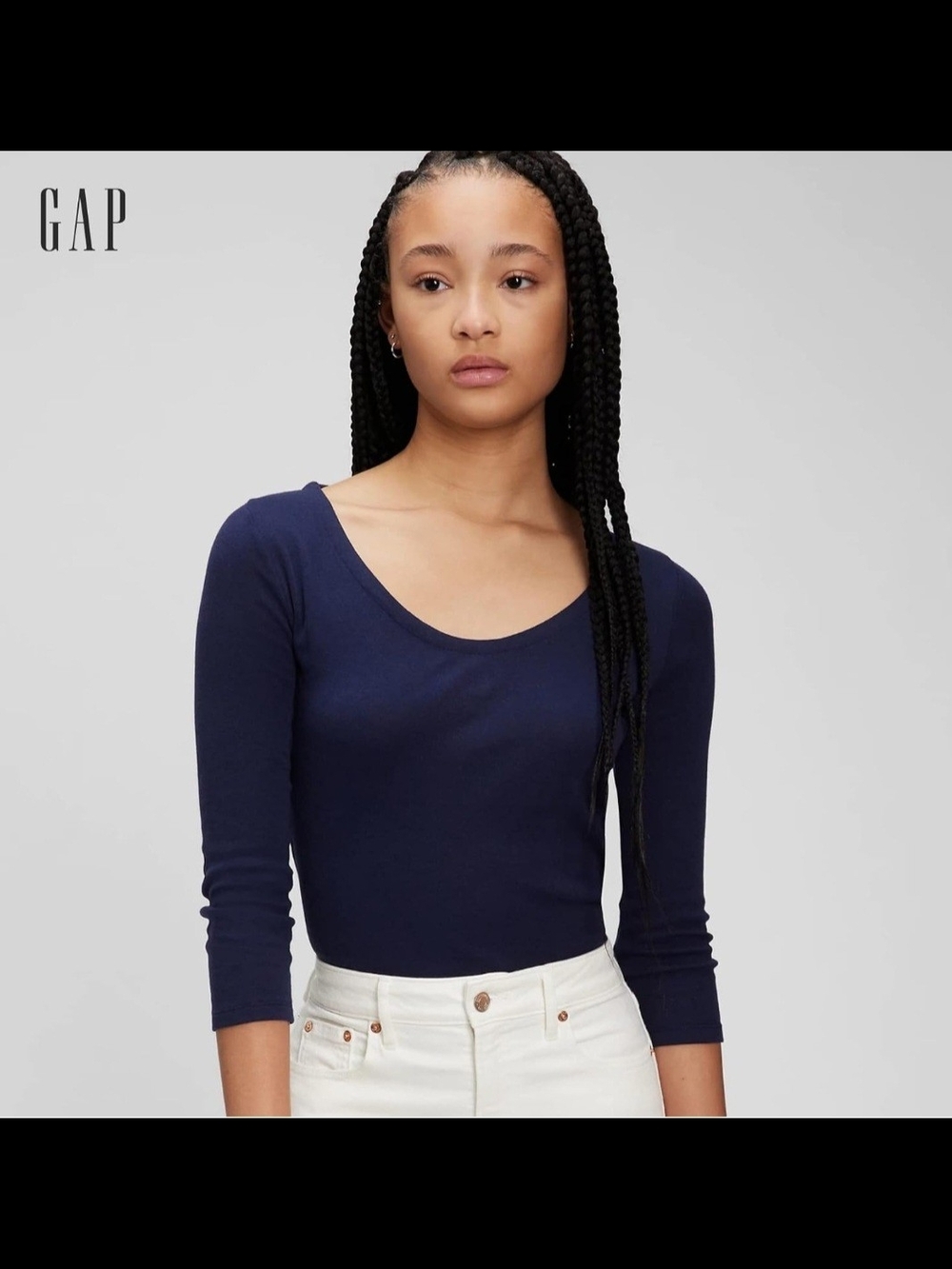 GAP Women's Favorite Ballet Tee 3/4 Sleeve | Reversible | XS Petite 2 Looks